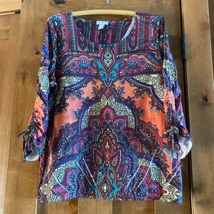 Beautiful colors and a little bling Chico’s top